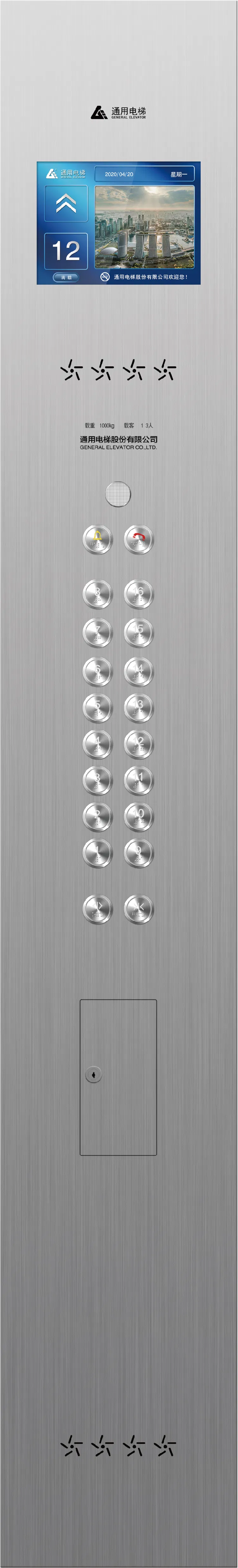 4 Panels Center Opening Door Small Home Lift Elevator