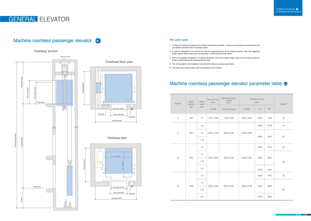 630kg Passenger Lift Elevators Passenger Elevator with CE