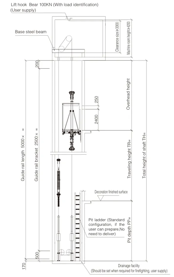 Brilliant Lift 5.00-10.00 M/S Navi-II Obsidian Classical Machine Room Ultra High-Speed Passenger Elevator Best Price European Standard