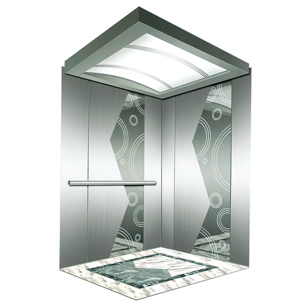 Center Opening Hairline Stainless Steel Passenger Elevator