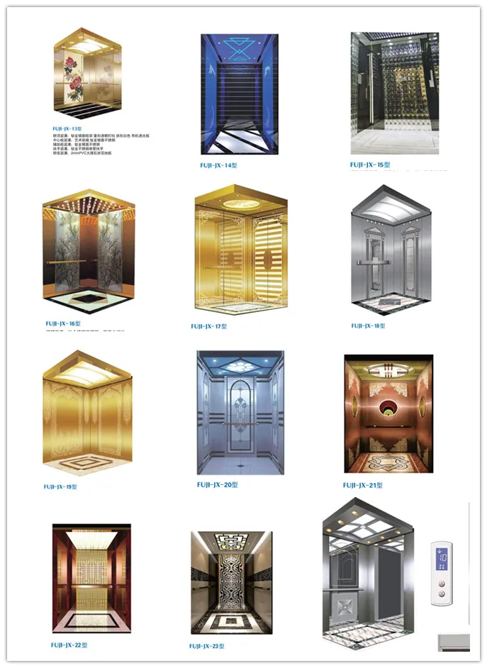 Center Opening Standard Safe Speed Home Villa Passenger Elevator