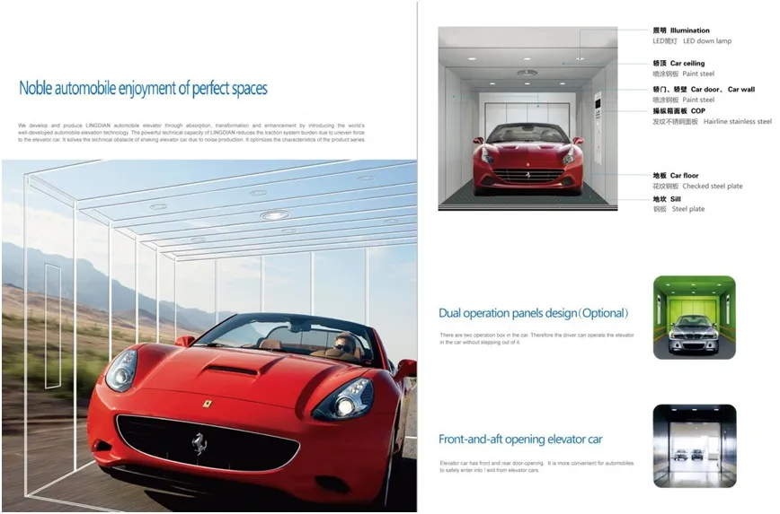 China Goods Car Side Door Opening Vvvf Garage Car Packing Elevator Cost Elevator