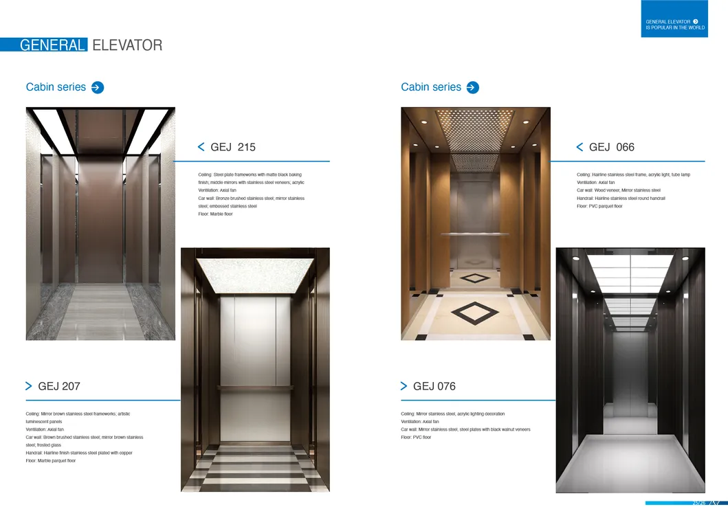 Competitive High Elegant Home Lift Passenger Elevator with 4 Panels Center Opening