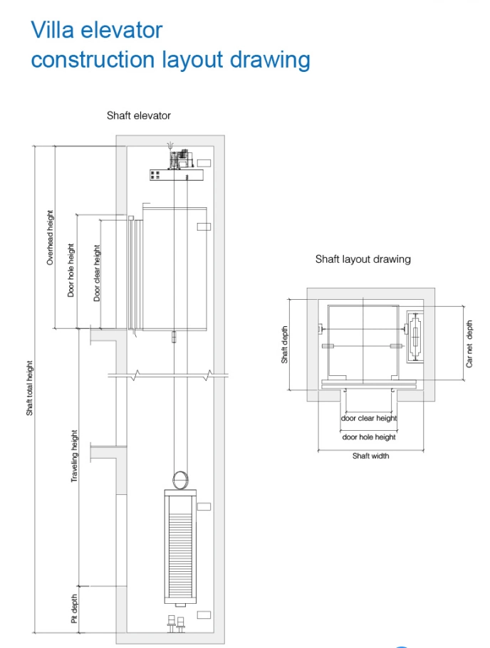 FUJI China Factory Passenger Elevator Home Goods Lift with with Cheap Price Vvvf Control Residential Lift