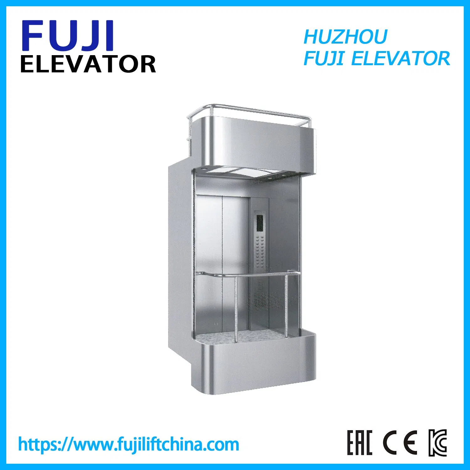 FUJI Sightseeing Elevator Glass Door Small Machine Room