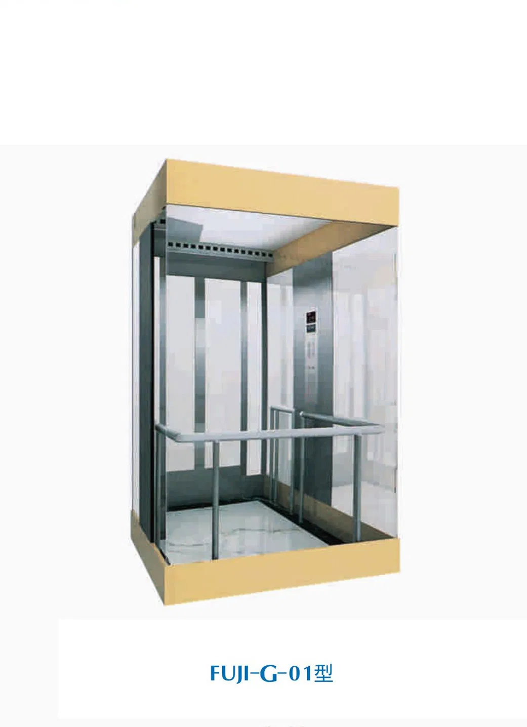 FUJI Vvvf 0.4m/S Home Elevator Cheap Small Sightseeing Villa Passenger Elevator Lift Panoramic/Observation Glass Elevator