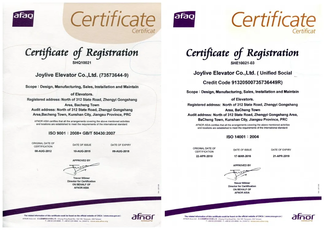 Garage Freight Elevator Car Cargo Lift with Fast Speed Elevator