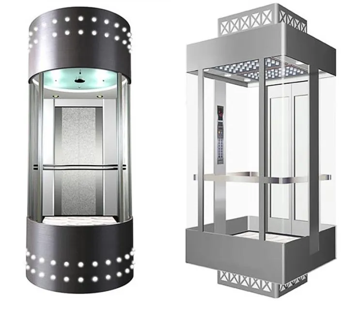 Glass Door Sightseeing Elevator with Small Machine Room