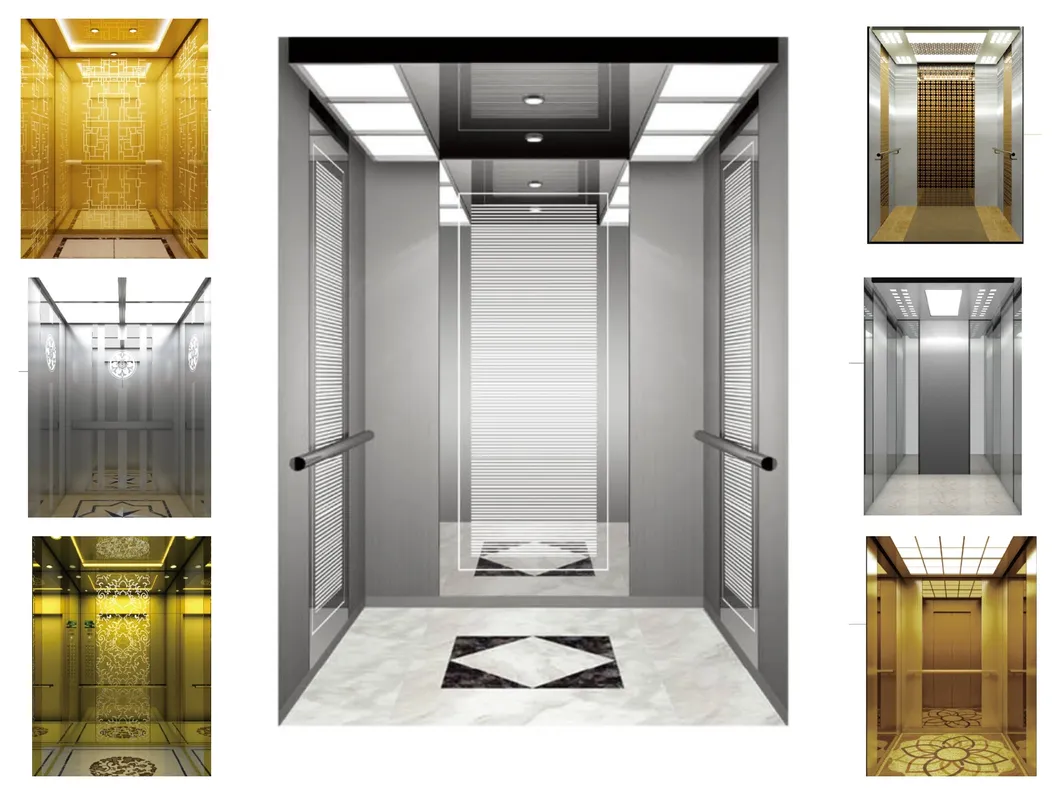 Golden Luxurious Passenger Lifts with Center Opening Door