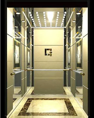 Golden Luxurious Passenger Lifts with Center Opening Door