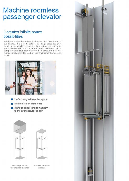 High Quality FUJI Vvvf 0.4m/S Collective Elevator Passenger Elevator Lift From Safety China Factory