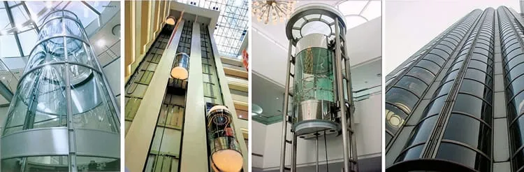 Home Round Semicircular Observation Elevator with Three Sides Panoramic Lift