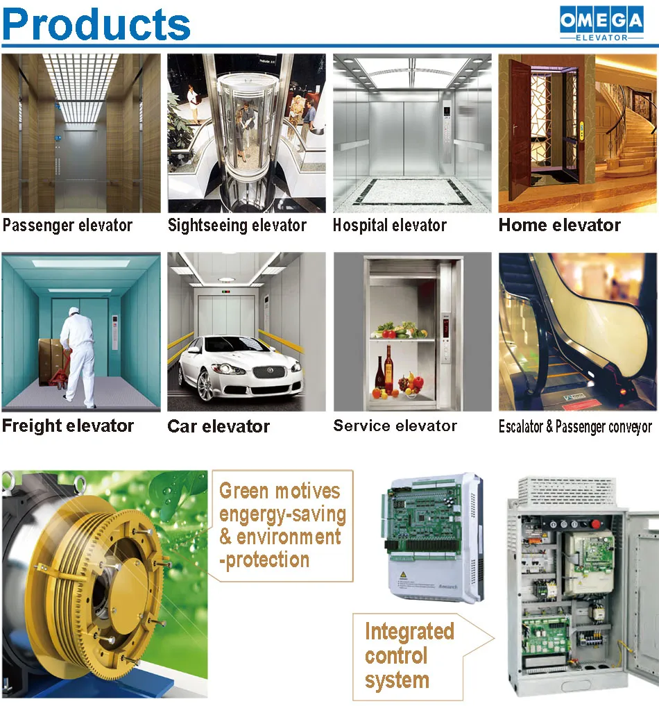 Mitsubishi Most Besuiful Decoration Gold Mirror Passenger Elevator