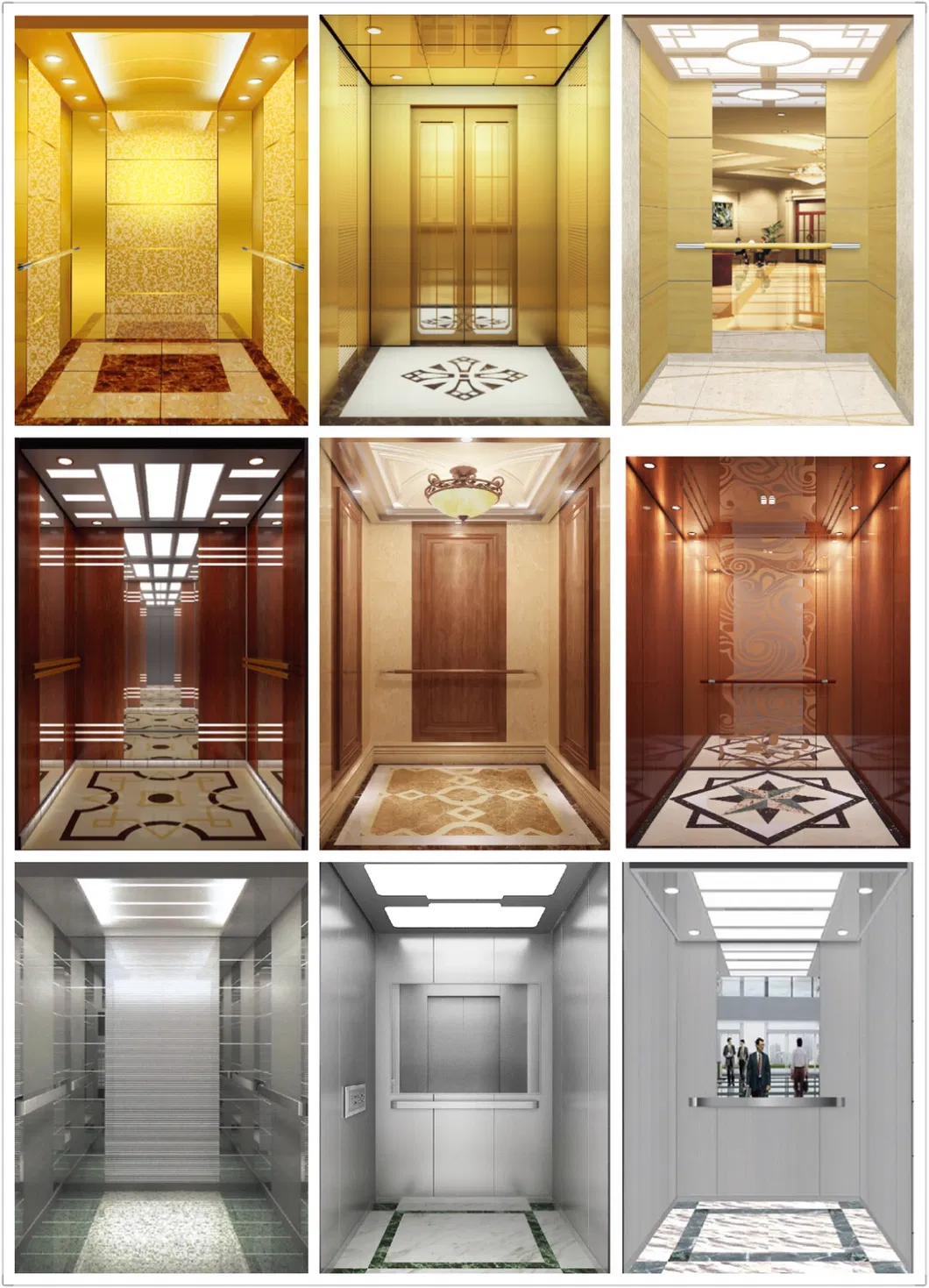 Passenger Home Sightseeing Panoramic Elevator with Hairline Stainless Steel Cabin