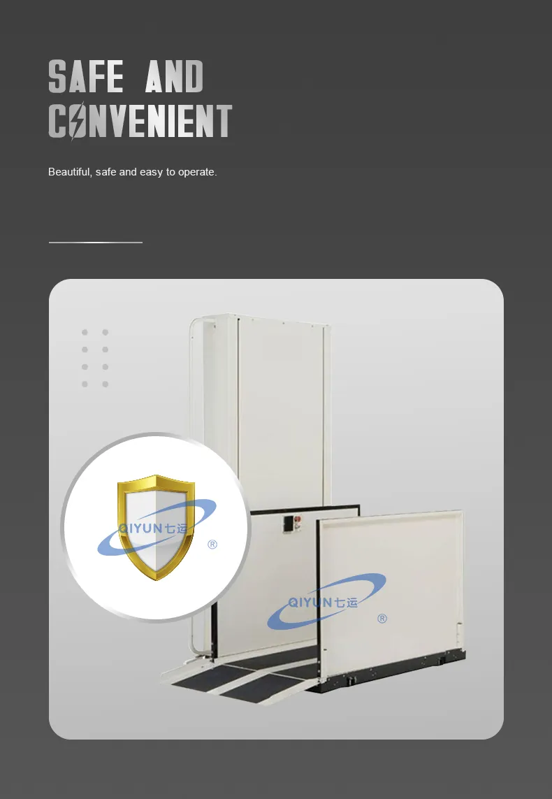 Qiyun Economical Wheelchair Elevator for Residential Building Set up Indoor Outdoor for Elderly People