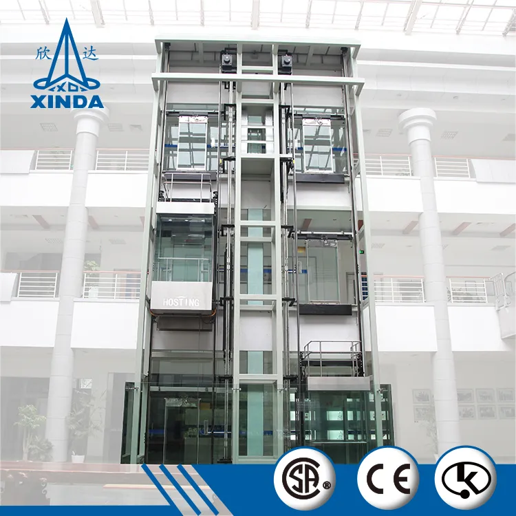 Safety Panoramic Elevator Lift Glass Hoisting Machine