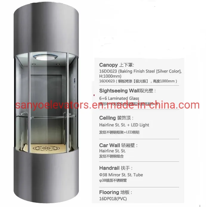 SANYO FUJI CE EAC certified Safe and Stable Functions Panoramic Lift