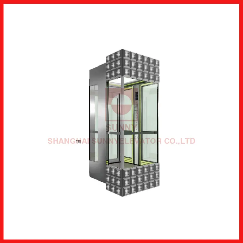 Vvvf Stable Safe Observation Lift Glass Panoramic Elevator