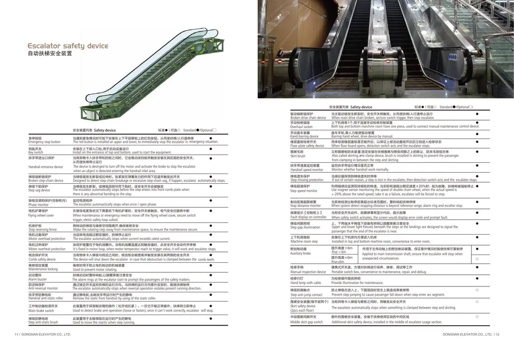 Wide Step Escalator Moving Walk for Mass Flow