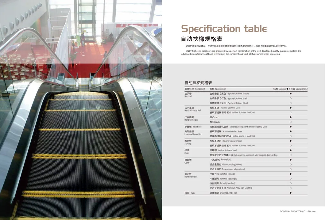 Wide Step Escalator Moving Walk for Mass Flow